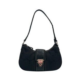 Chaps Black Monogram Fabric Shoulder Bag